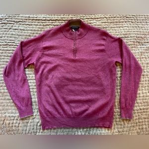 Peter Millar Crown Sport Stretch Quarter Zip Sweater Mens Size XL Dark Pink.